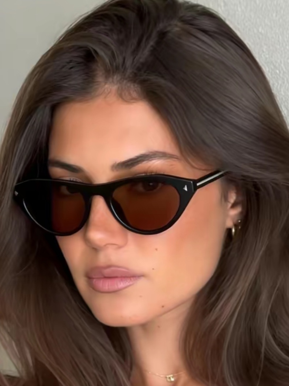 Cat-Eye Sunglasses with Brown Gradient Lenses